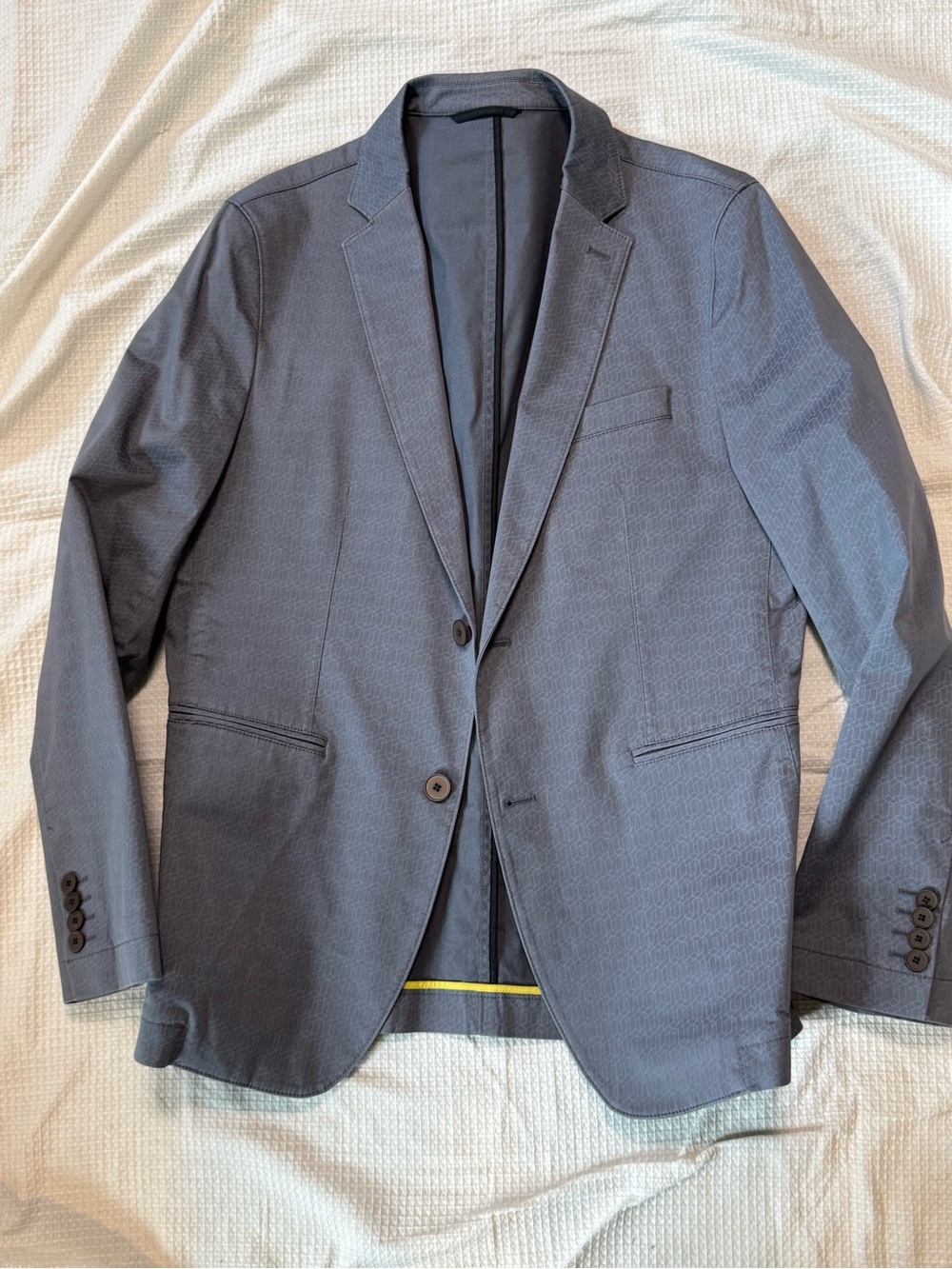 Hugo Boss 42R unlined Men's Classic Textured Grey Blazer